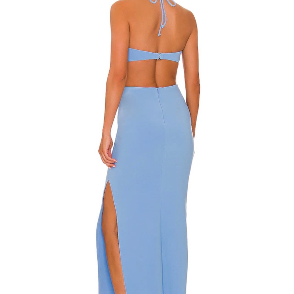 Bec&Bridge Iris hater midi dress in Malibu blue size usa 8 uk 12 - Picture 2 of 3